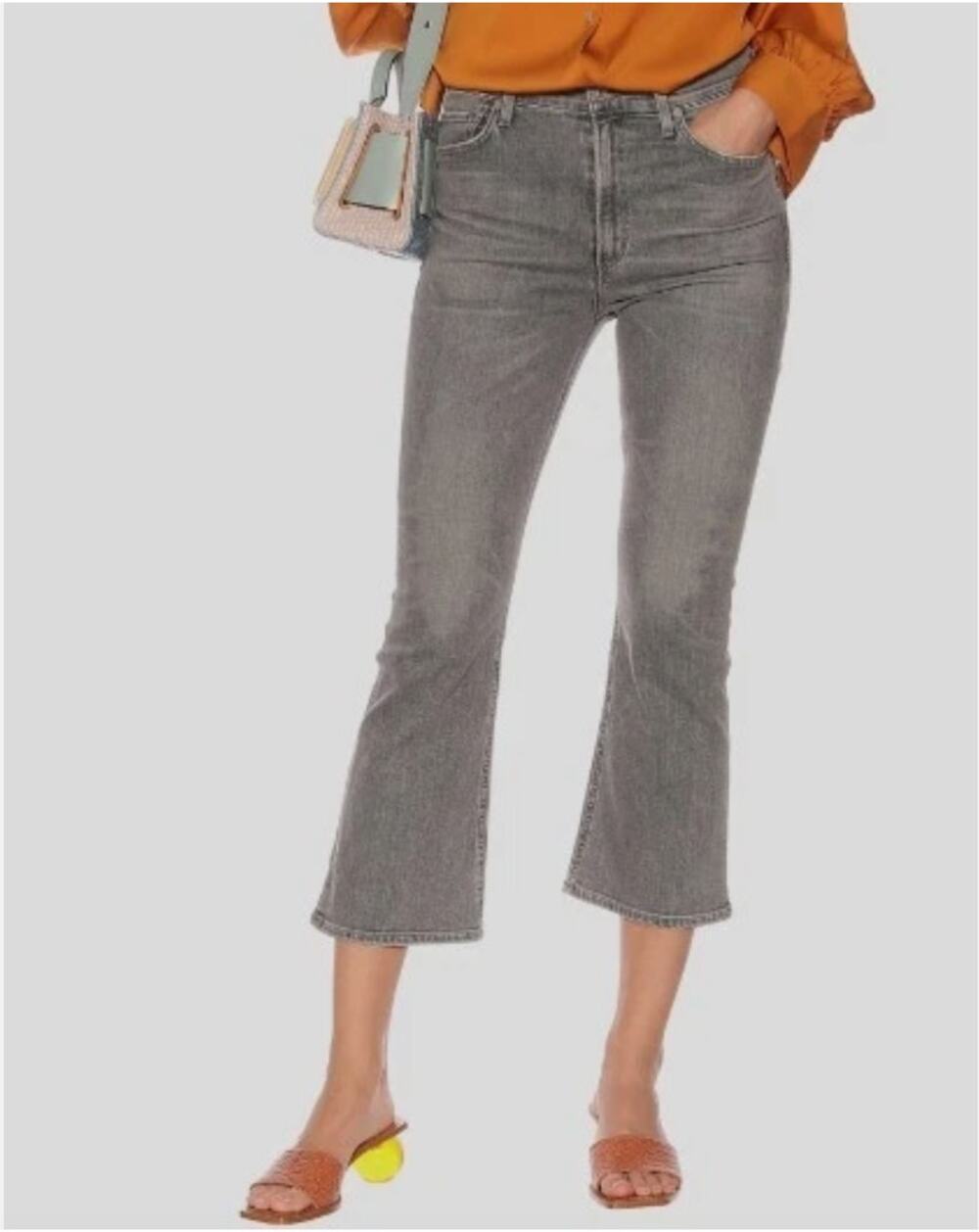 CITIZENS OF HUMANITY  Demy Cropped Flare Jeans Grey - Size 31